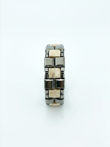 The Lux Line - Hematite & Fossil Magnetic Bracelet