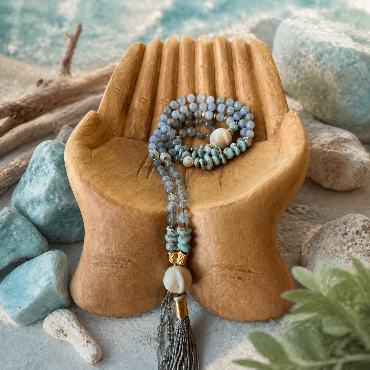 Larimar "Sacred Sea" Mala