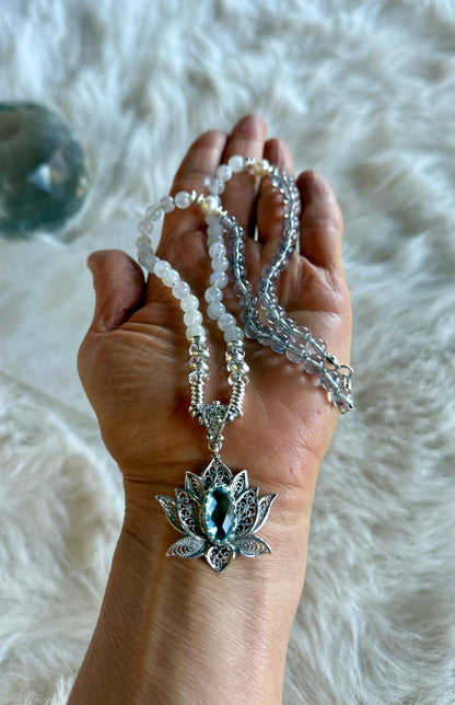 Ocean Mist Lotus Necklace