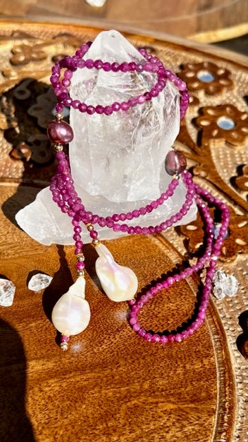 Ruby Lariat Necklace