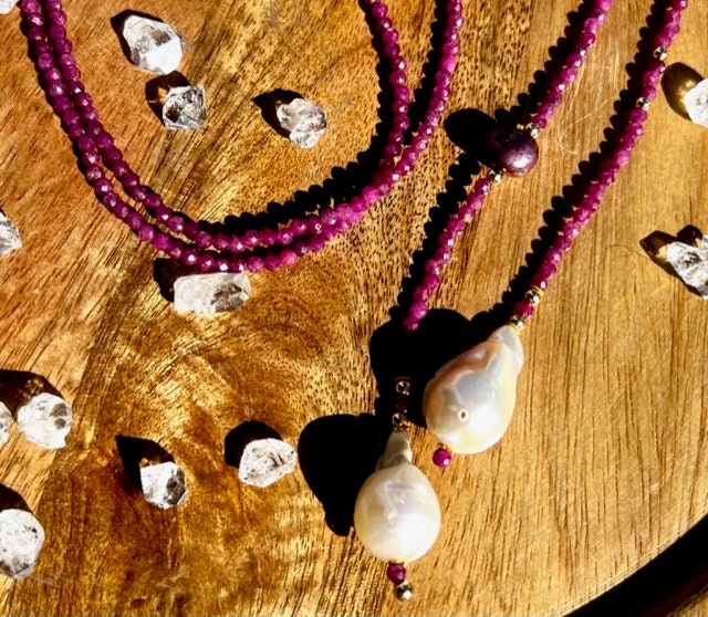 Ruby Lariat Necklace