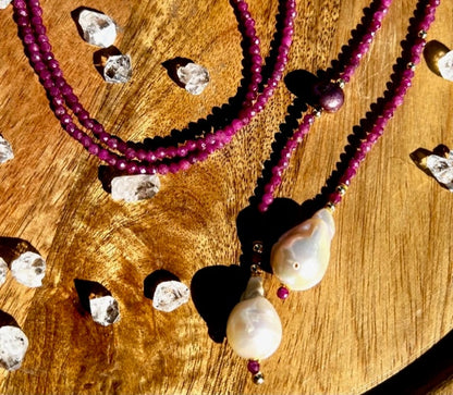 Ruby Lariat Necklace