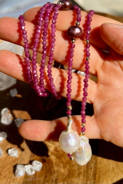 Ruby Lariat Necklace