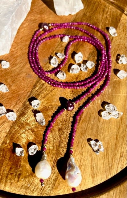 Ruby Lariat Necklace