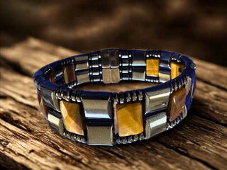 The Luxe Line Quad- Strength Magnetic Hematite with AAA Tiger's Eye