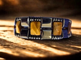 The Luxe Line Quad- Strength Magnetic Hematite with AAA Tiger's Eye