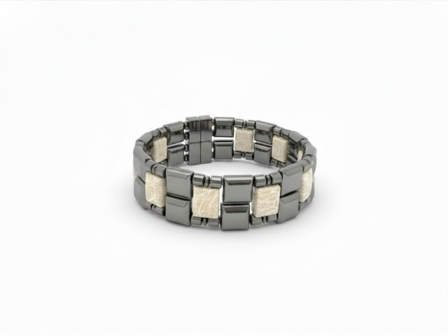 The Lux Line - Hematite & Fossil Magnetic Bracelet