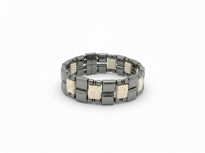 The Lux Line - Hematite & Fossil Magnetic Bracelet