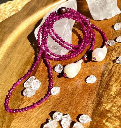Ruby Lariat Necklace