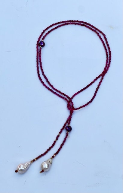 Ruby Lariat Necklace